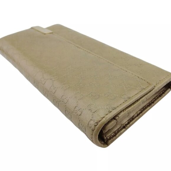 GUCCI Long Wallet GG Pattern Beige Gold USED - Picture 5 of 14